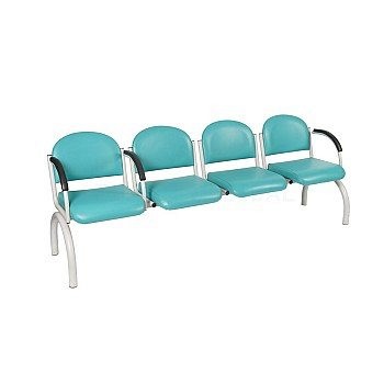 Four Seater Turquoise Waiting Room Chair / Bench